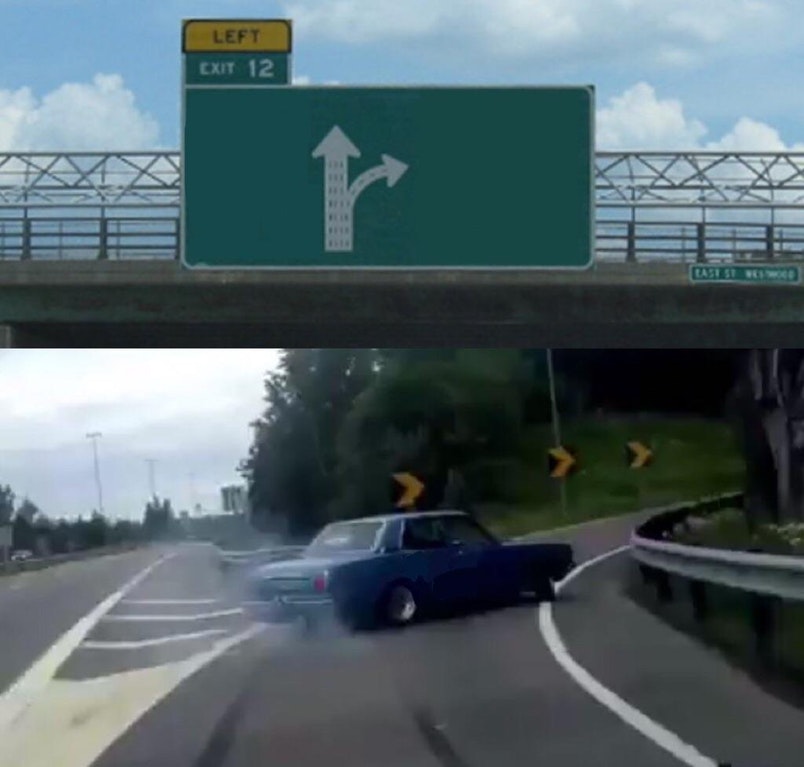 Left Exit 12 meme template
